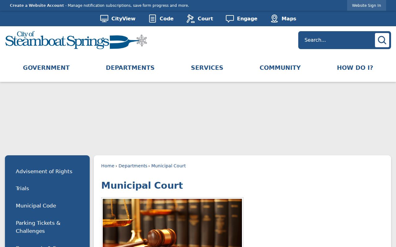 Routt County traffic warrant Steamboat municipal court route